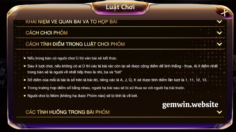 Luật chơi phỏm cực chuẩn hiện được sử dụng ở mọi sảnh game